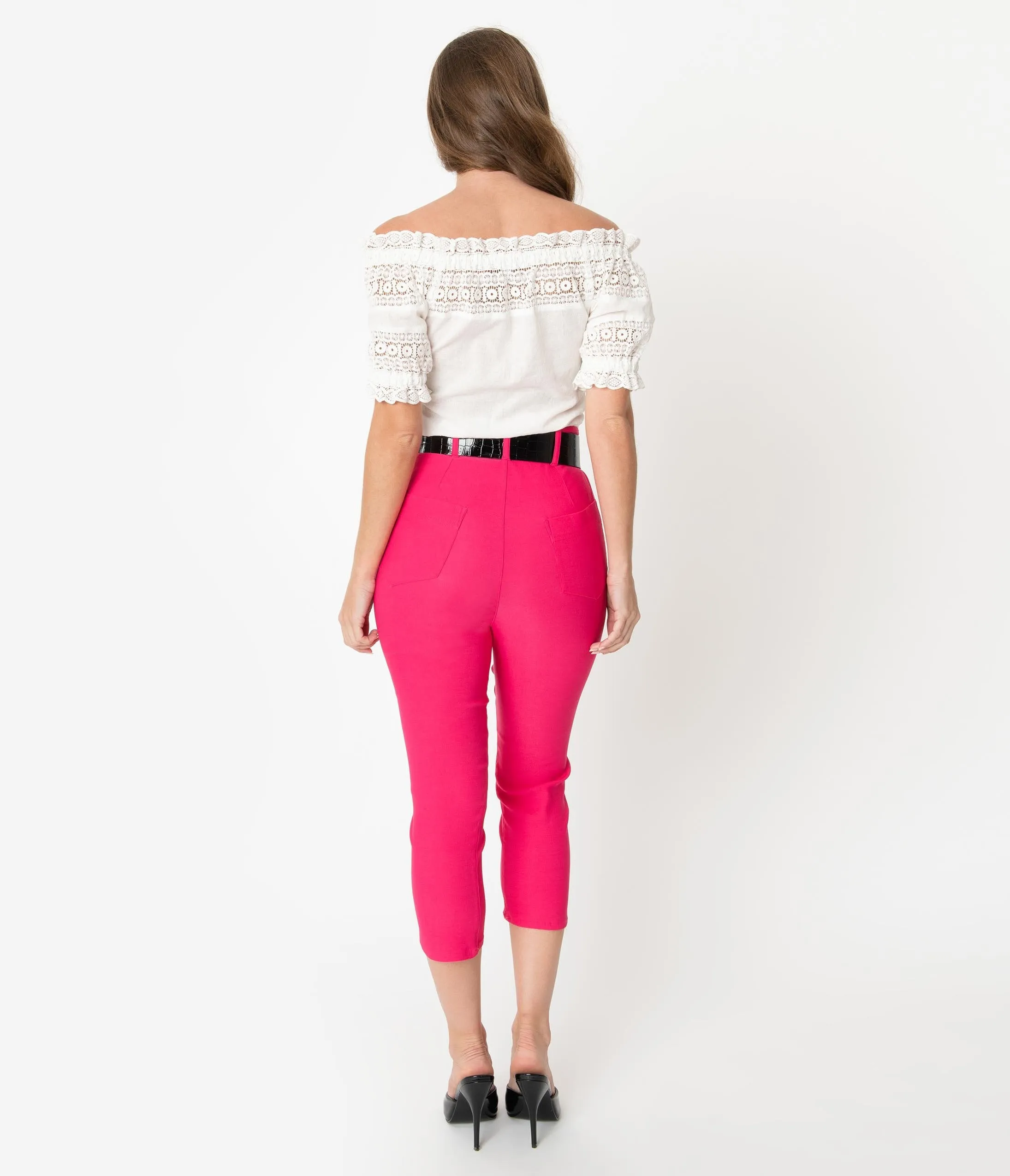 I Love Lucy x Unique Vintage Deep Pink Vineyard Pant