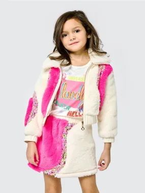 Infant l Toddler l Little l Big Girl’s Colorblock Sequin Fur Jacket