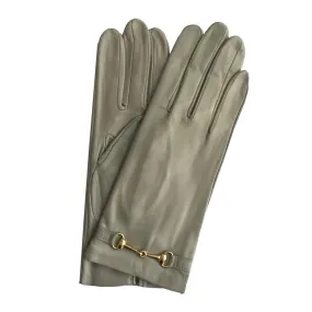 Isabella - Women's Cashmere Lined Leather Gloves with Horsebit Detail