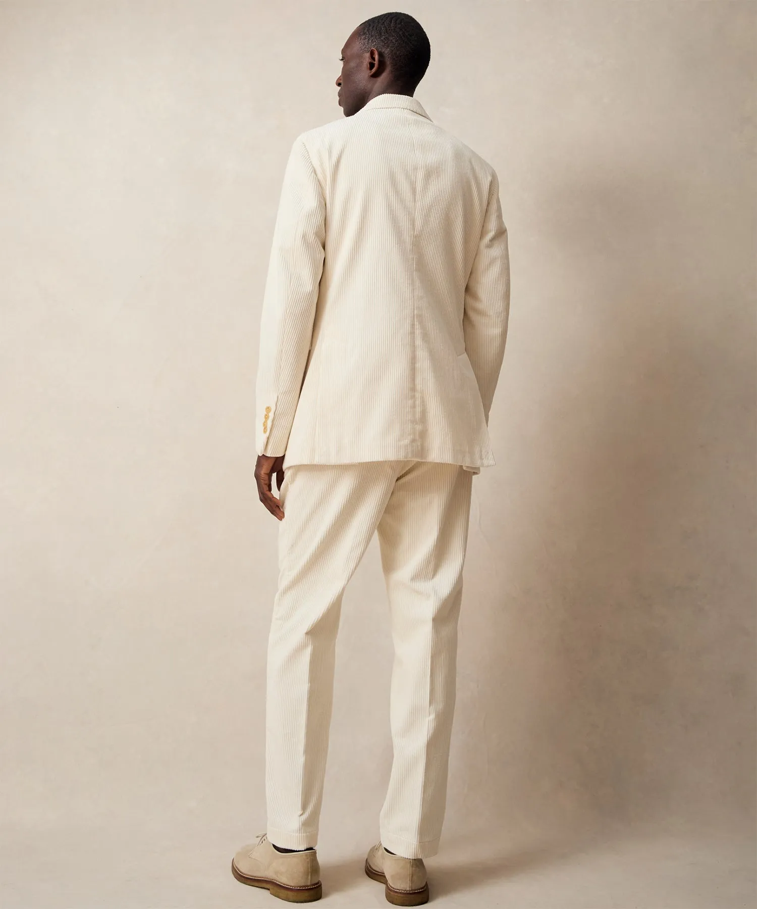 Italian Wide Wale Corduroy Sutton Jacket in White