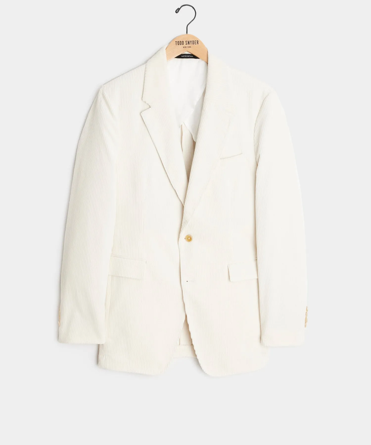 Italian Wide Wale Corduroy Sutton Jacket in White