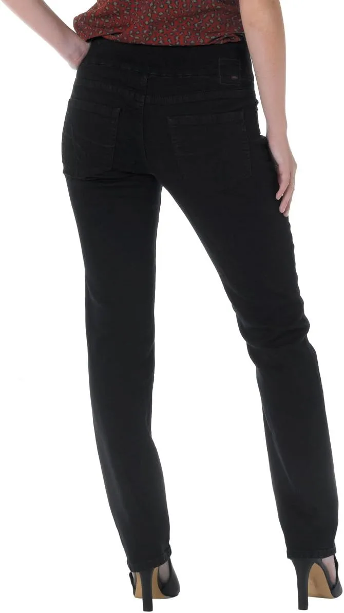 Jag Jeans Women Petite Peri Mid Rise Straight Black Void 0 Petite Pant