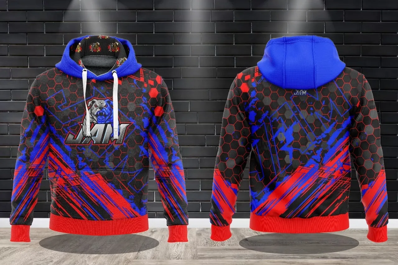 JAM Macho Man OG - Red/Blue Performance Hooded Sweatshirt