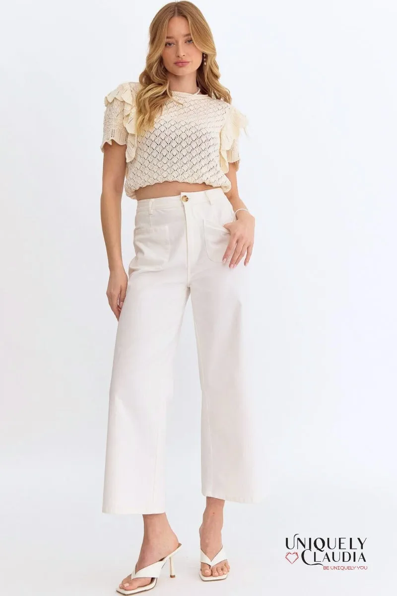 Kelly Off-White Culotte Pants