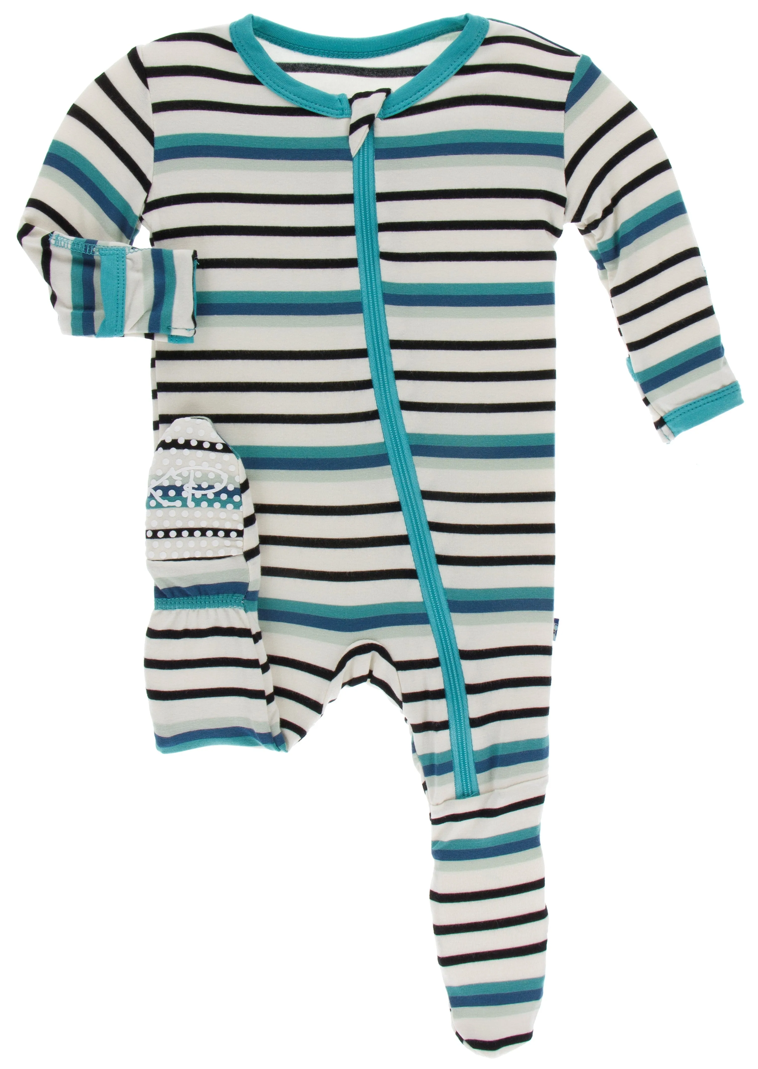 KicKee Pants Neptune Stripe Footie with Zipper