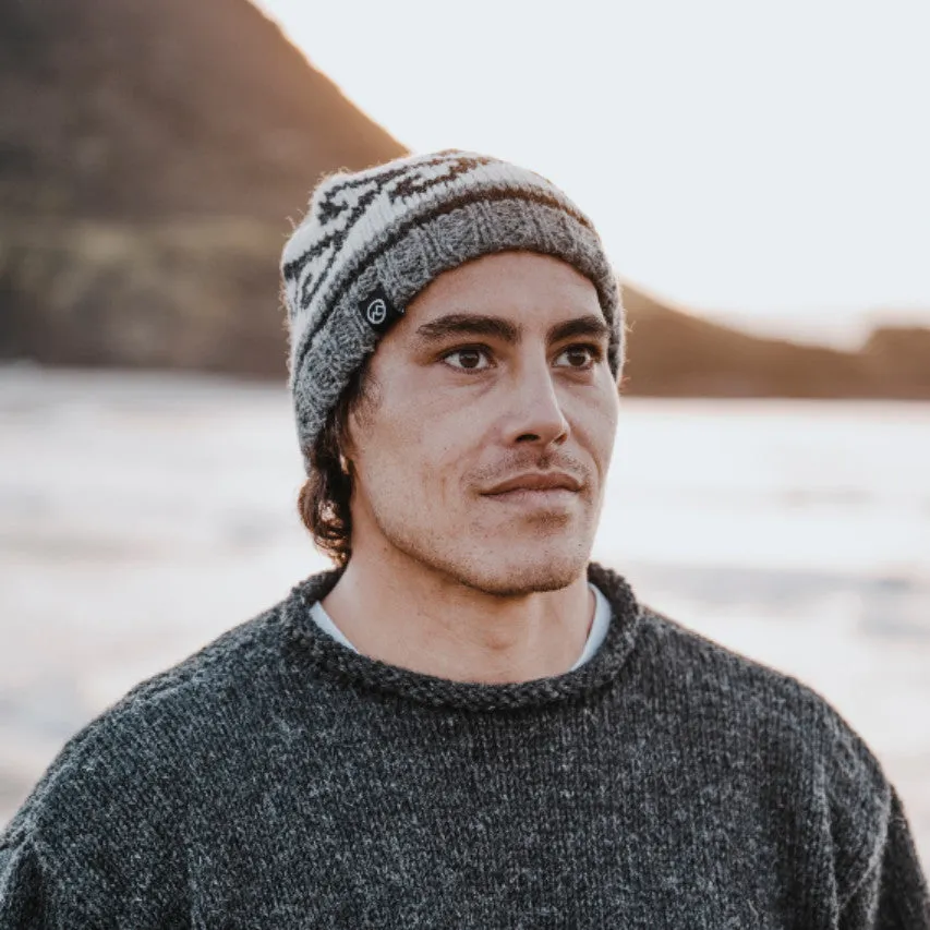 Koru Wool Beanie - Charcoal