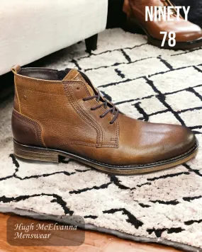 Laced COGNAC Boot by Ninety 78