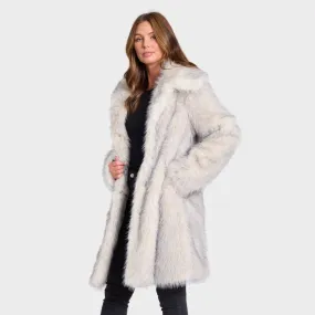 Ladies Long Faux Fur Coat