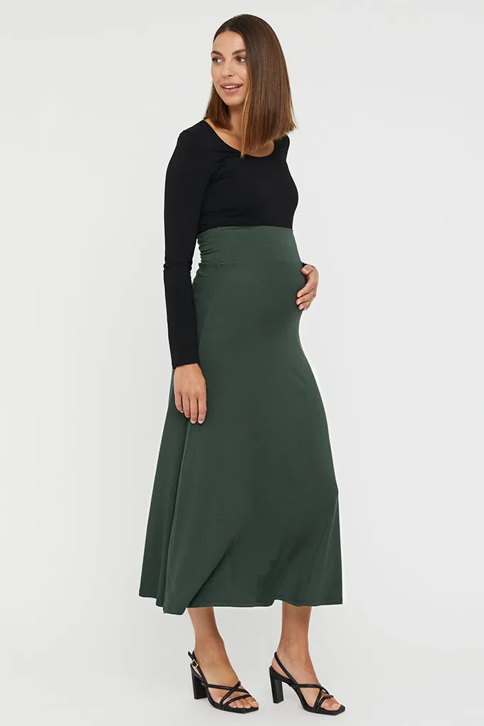 Lana Long Maternity Skirt - Forest