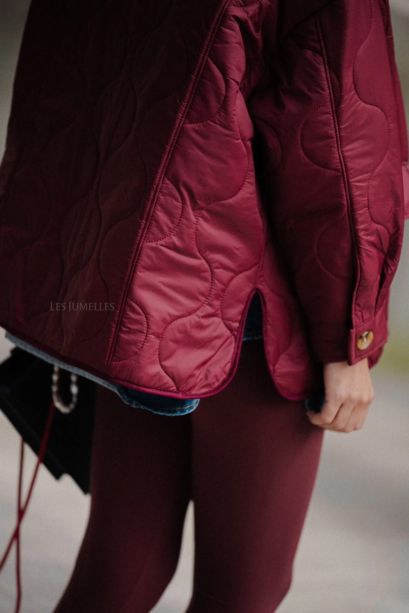 Leonie quilted jacket burgundy