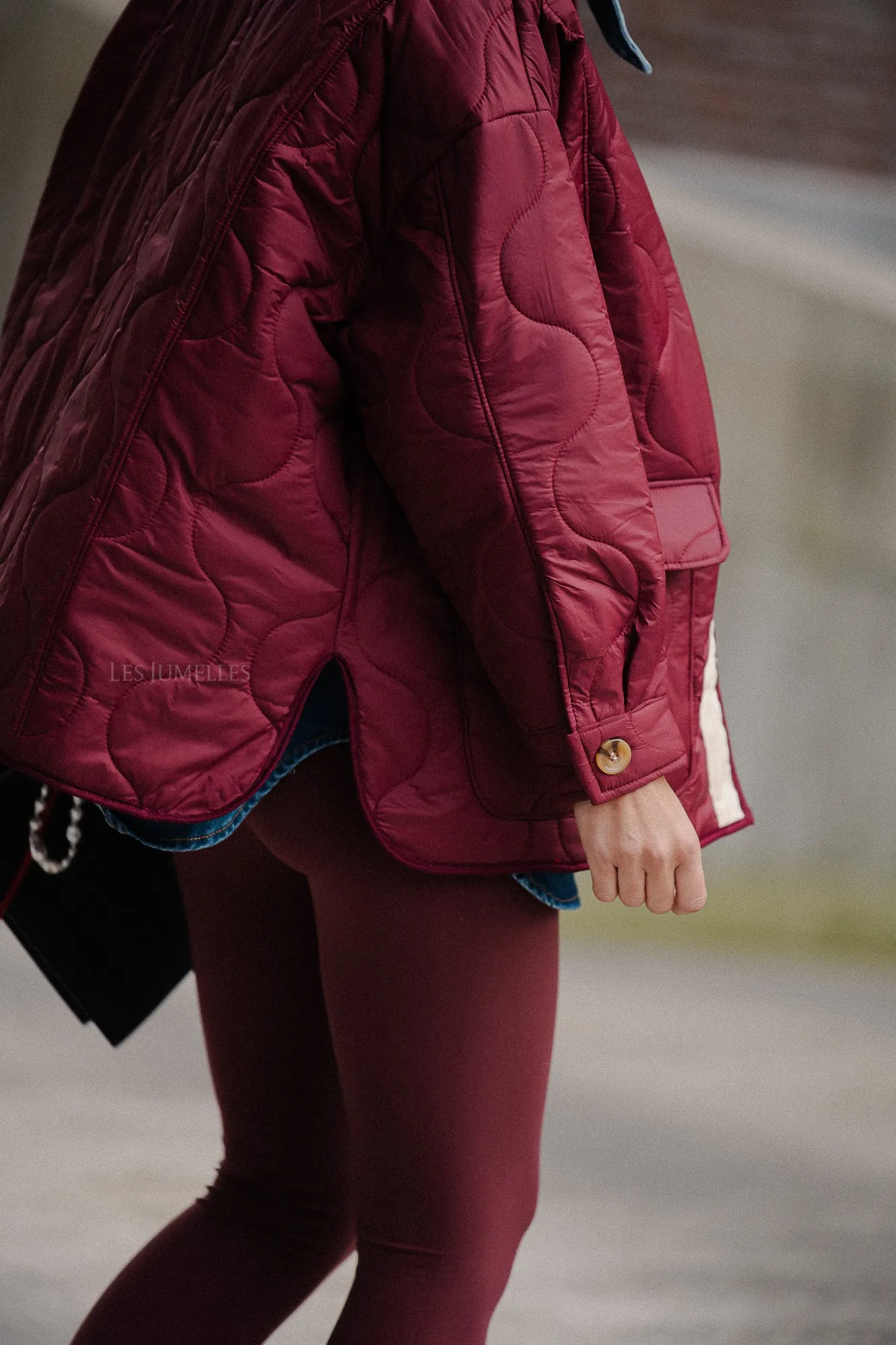 Leonie quilted jacket burgundy