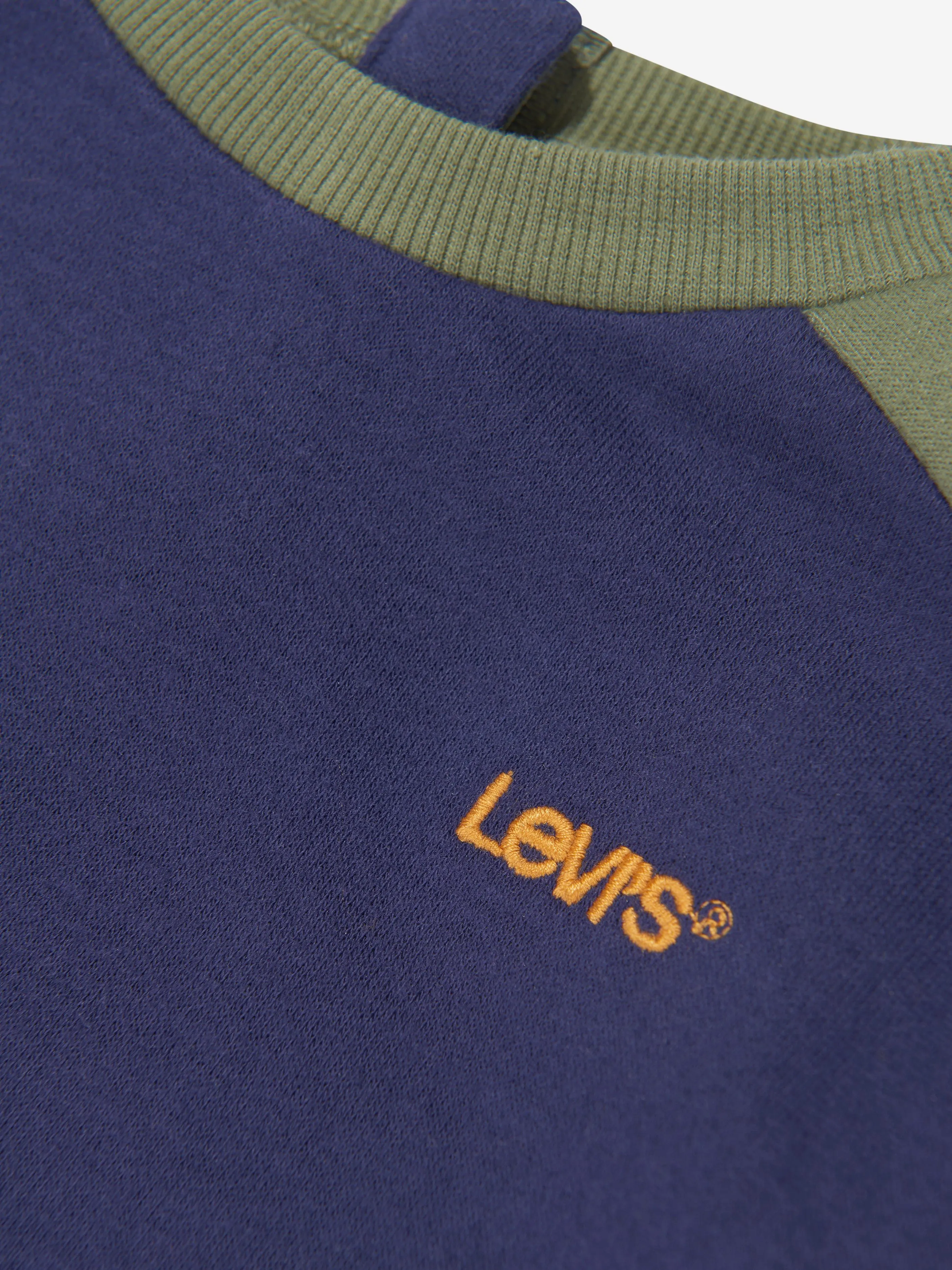 Levi's Wear Baby Boys Logo Colourblock Crew Sweatsirt in Blue