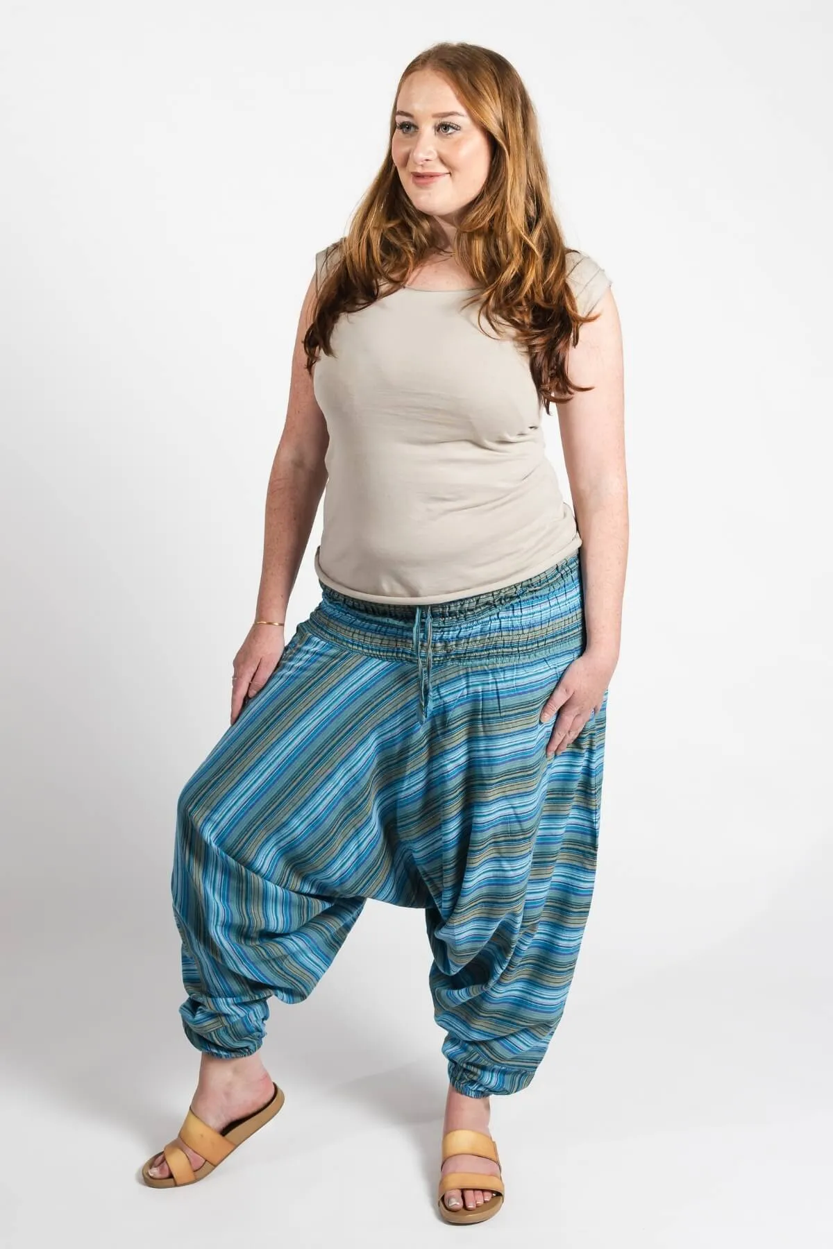 Low Crotch Pants - Striped