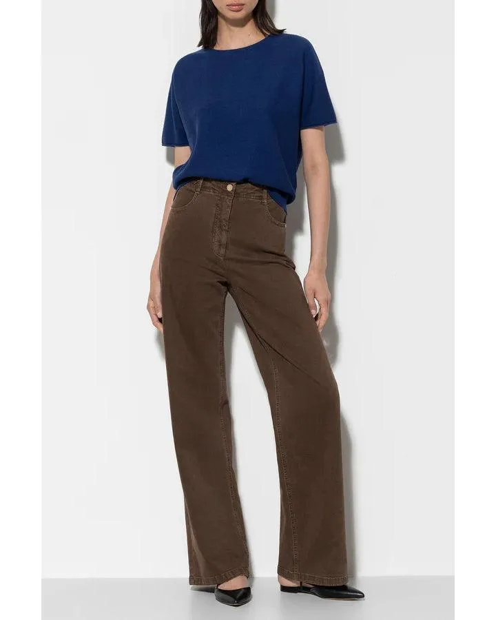 Luisa Cerano Wide Leg Brown Jeans