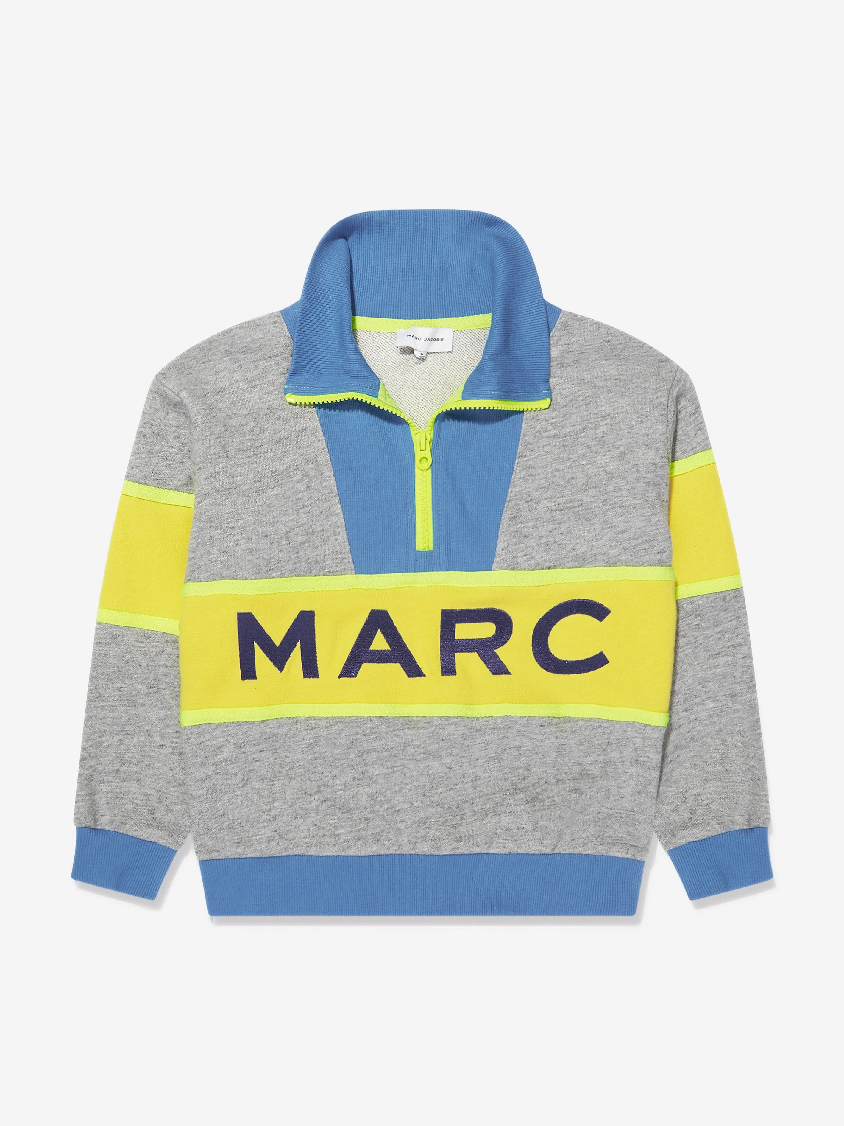 MARC JACOBS Boys Half Zip Sweatshirt in Grey