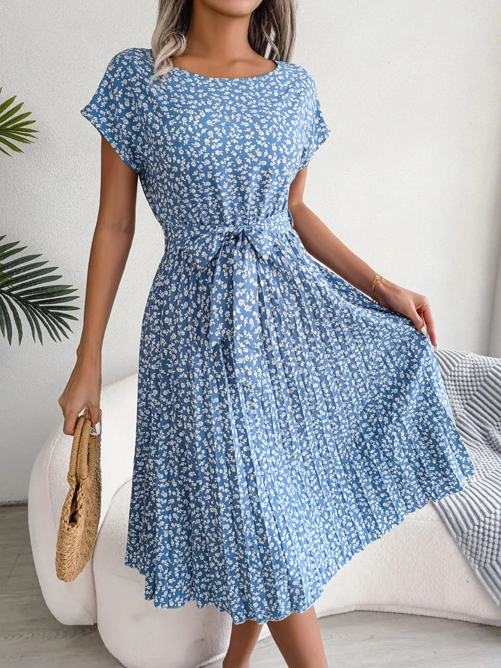 Matilda | Floral Pleated Dress