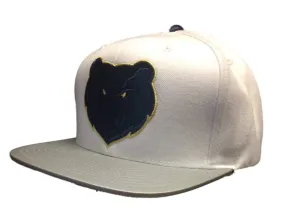 Memphis Grizzlies Mitchell & Ness White Silver Adj. Flat Bill Snapback Hat Cap