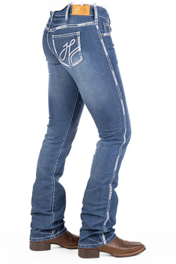 Mid Rise - SR2173 "Lexington" White Wash w/ Sliver Stitch Jeans