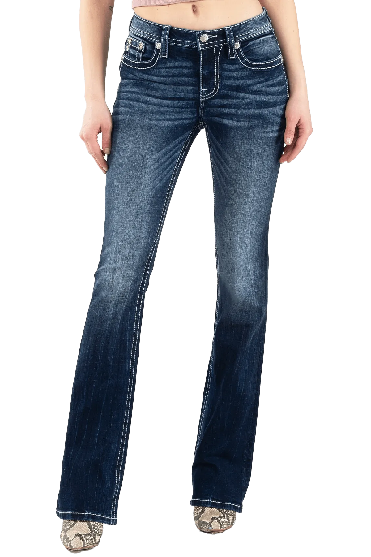 Miss Me Women's Angelic Steer Bootcut Jeans