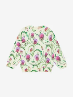 Molo Girls Artichoke Flower Sweatshirt in Green