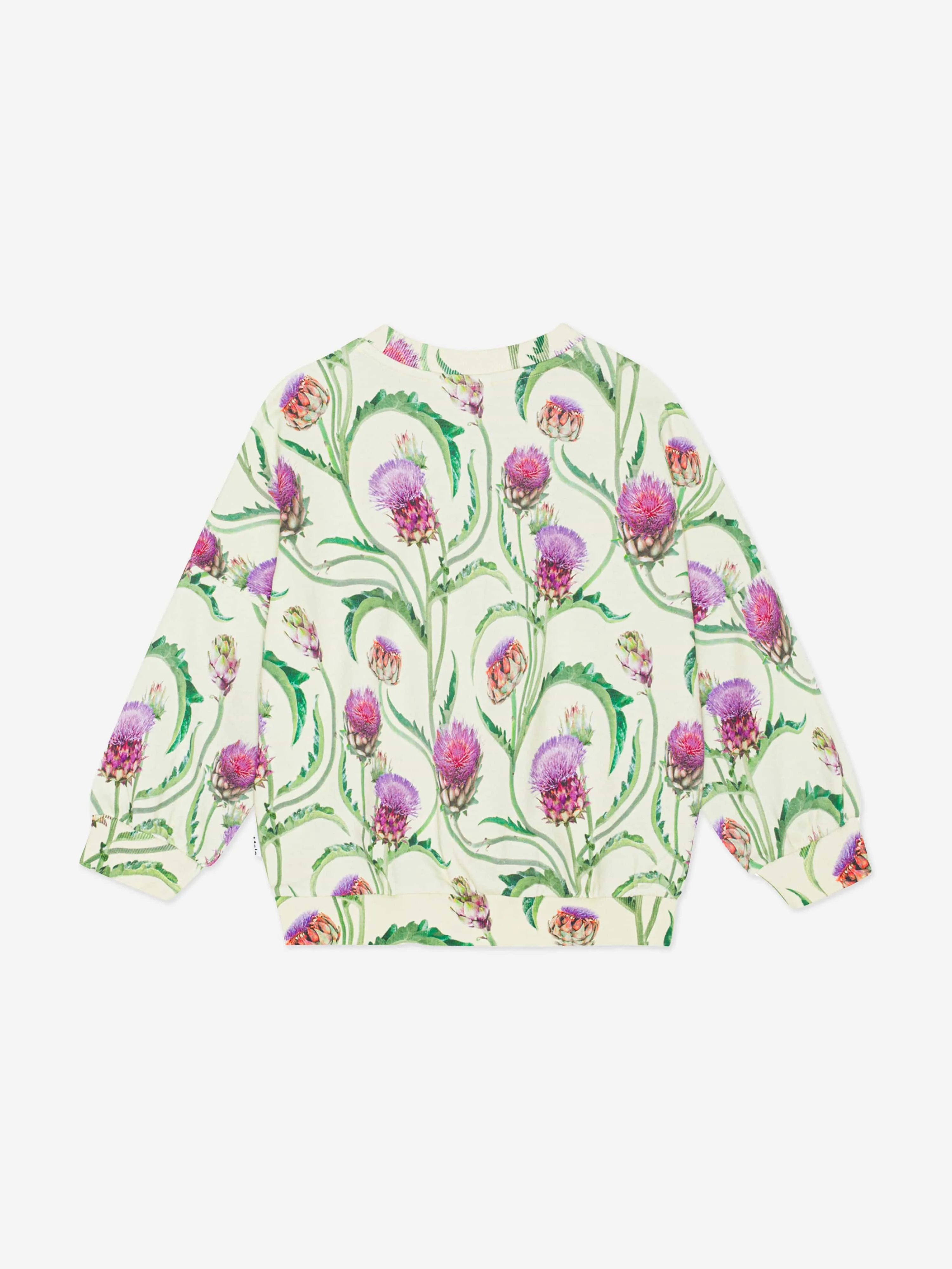 Molo Girls Artichoke Flower Sweatshirt in Green