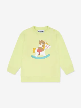 Moschino Baby Teddy Rocking Horse Sweatshirt in Yellow