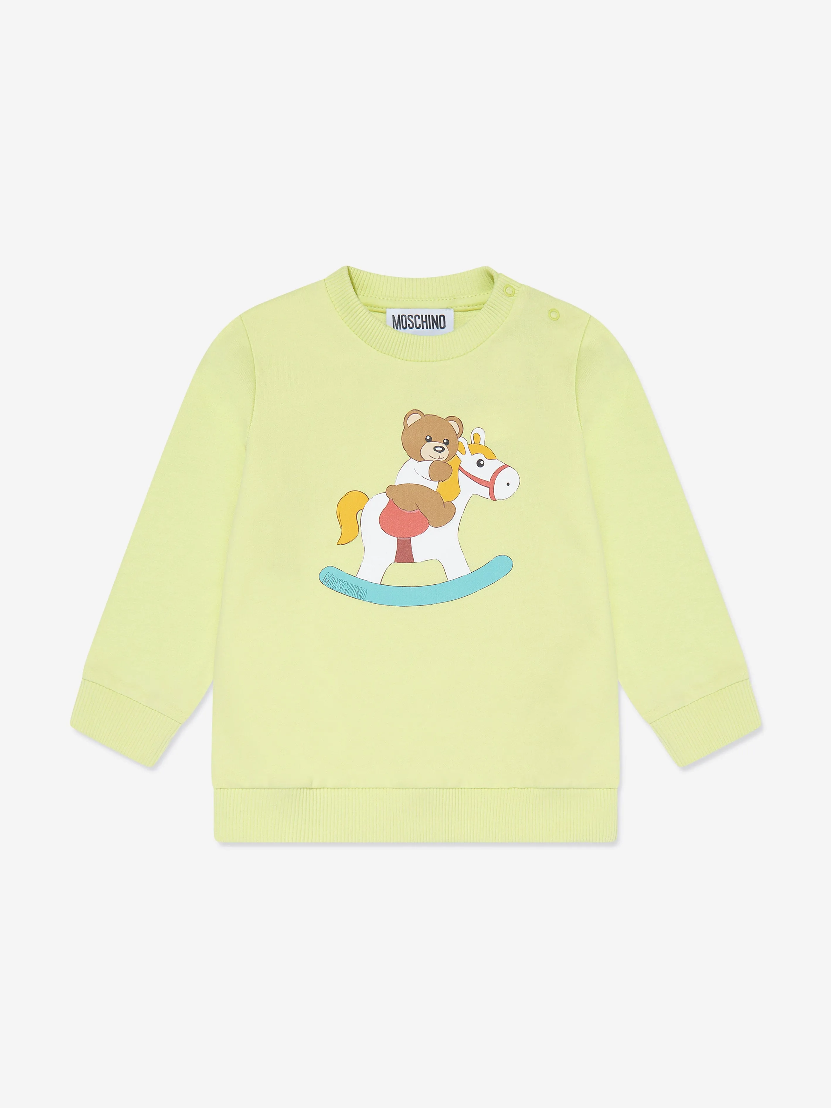 Moschino Baby Teddy Rocking Horse Sweatshirt in Yellow