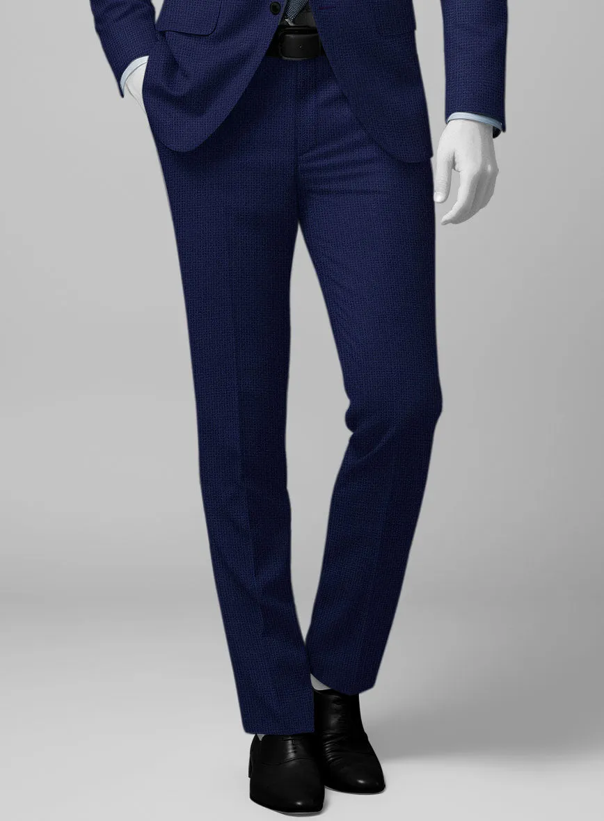 Napolean Basket Weave Blue Wool Pants