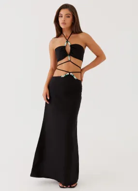 Neveah Beaded Maxi Skirt - Black