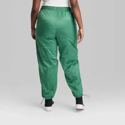 New - Women's High-Rise Toggle Parachute Pants - Wild Fable Green XXL