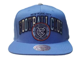 New York City FC Mitchell & Ness Light Blue "Football Club" Adj. Flat Bill Hat