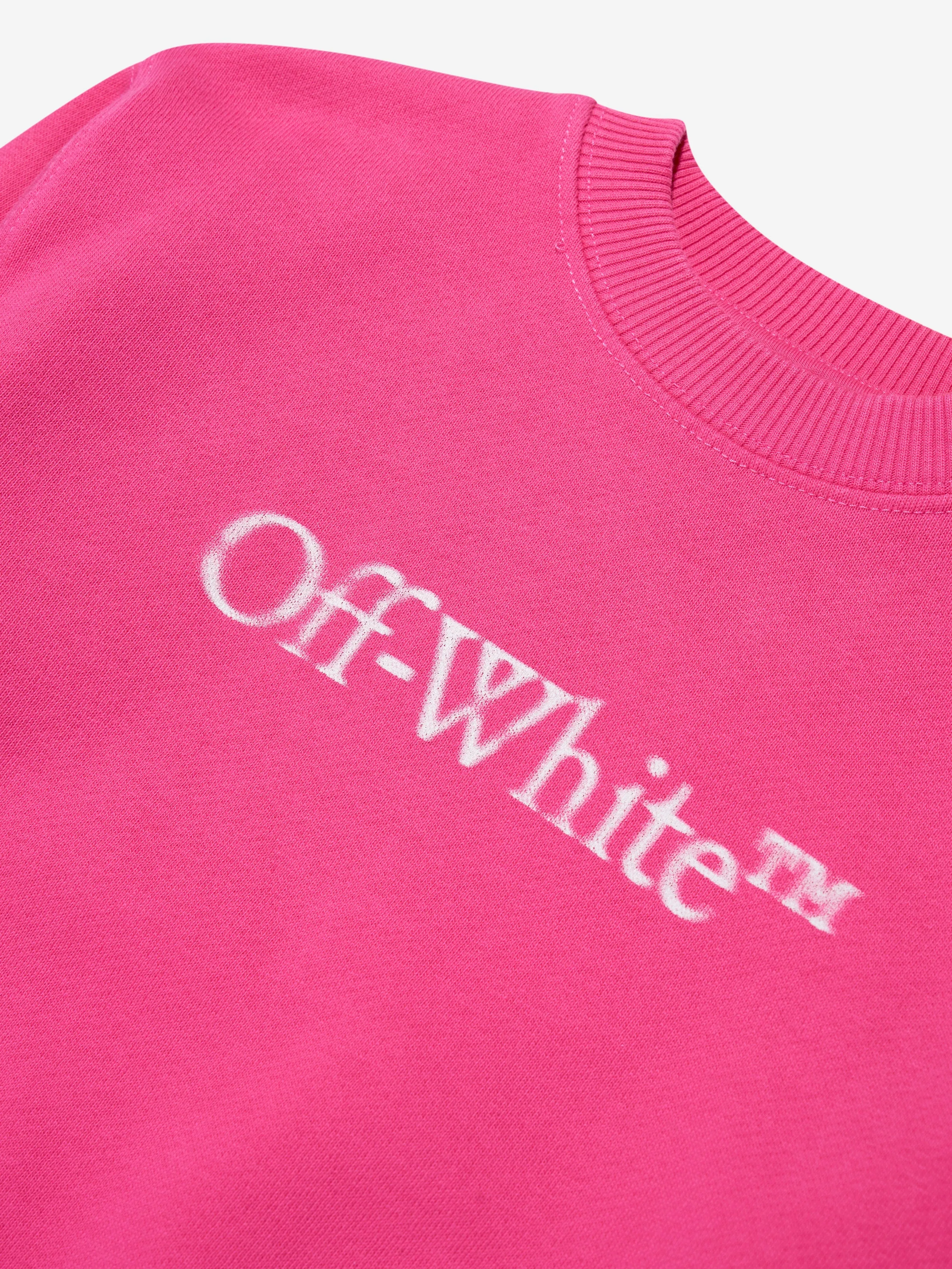 Off-White Girls Bookish Bit Logo Sweatshirt in Pink