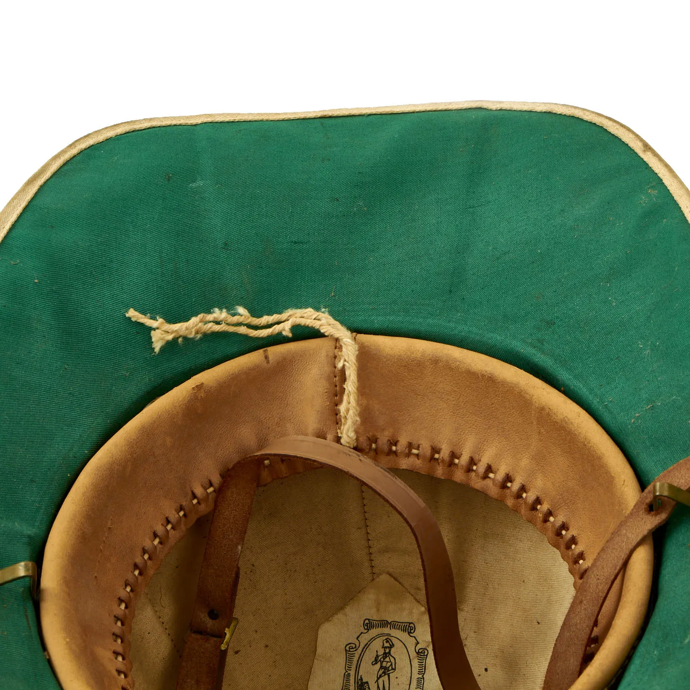 Original British WWII Wolseley Pattern Pith Sun Helmet by Moss Brothers of Covent Garden, London - Size 7 ½