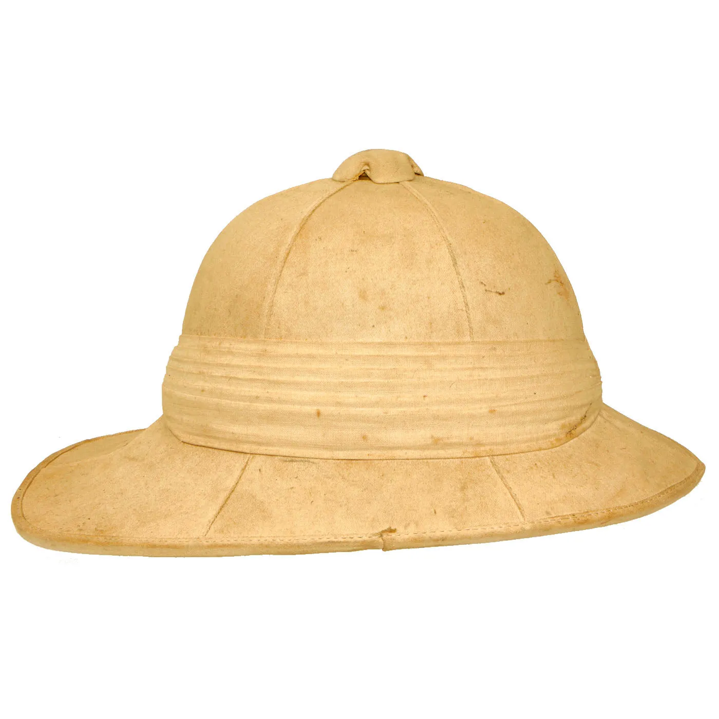 Original British WWII Wolseley Pattern Pith Sun Helmet by Moss Brothers of Covent Garden, London - Size 7 ½