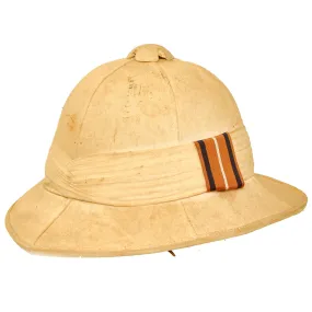 Original British WWII Wolseley Pattern Pith Sun Helmet by Moss Brothers of Covent Garden, London - Size 7 ½