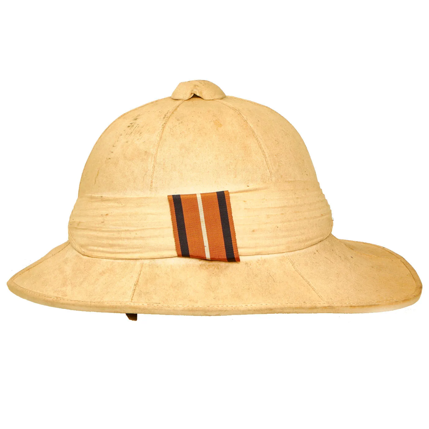 Original British WWII Wolseley Pattern Pith Sun Helmet by Moss Brothers of Covent Garden, London - Size 7 ½