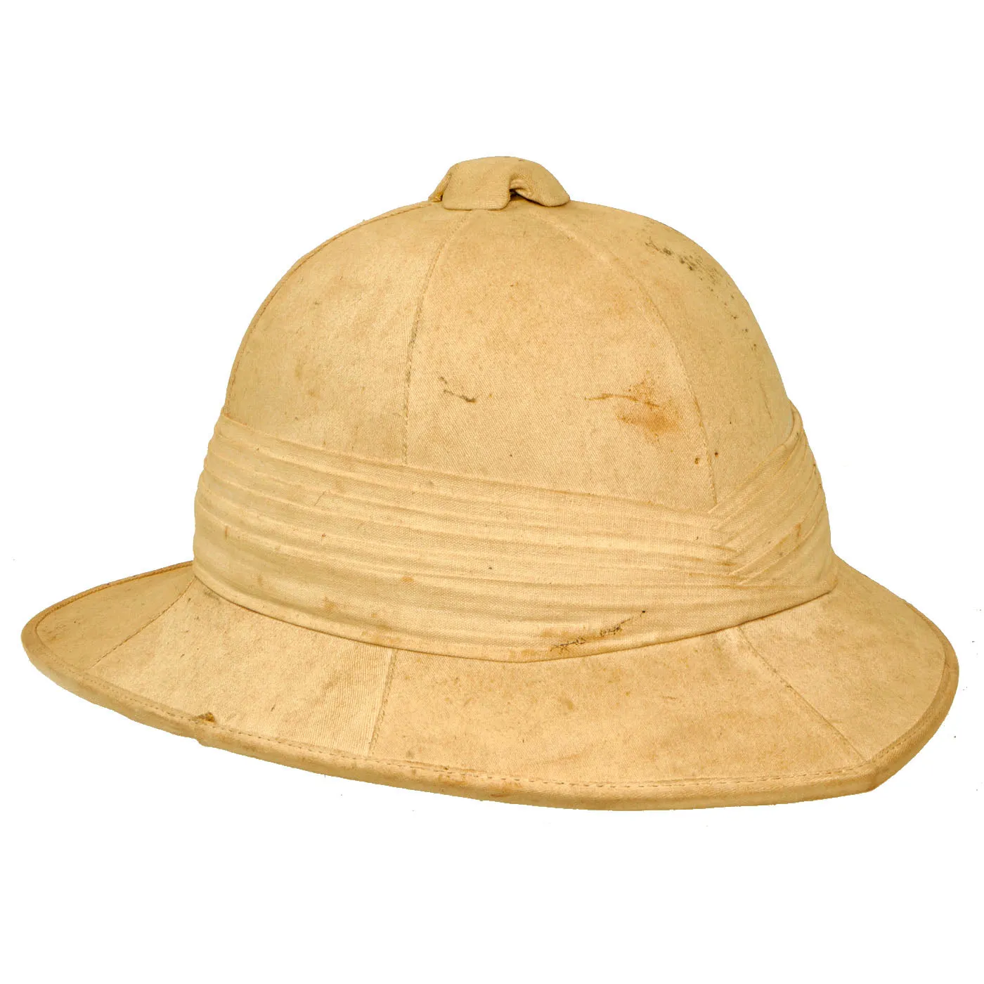 Original British WWII Wolseley Pattern Pith Sun Helmet by Moss Brothers of Covent Garden, London - Size 7 ½