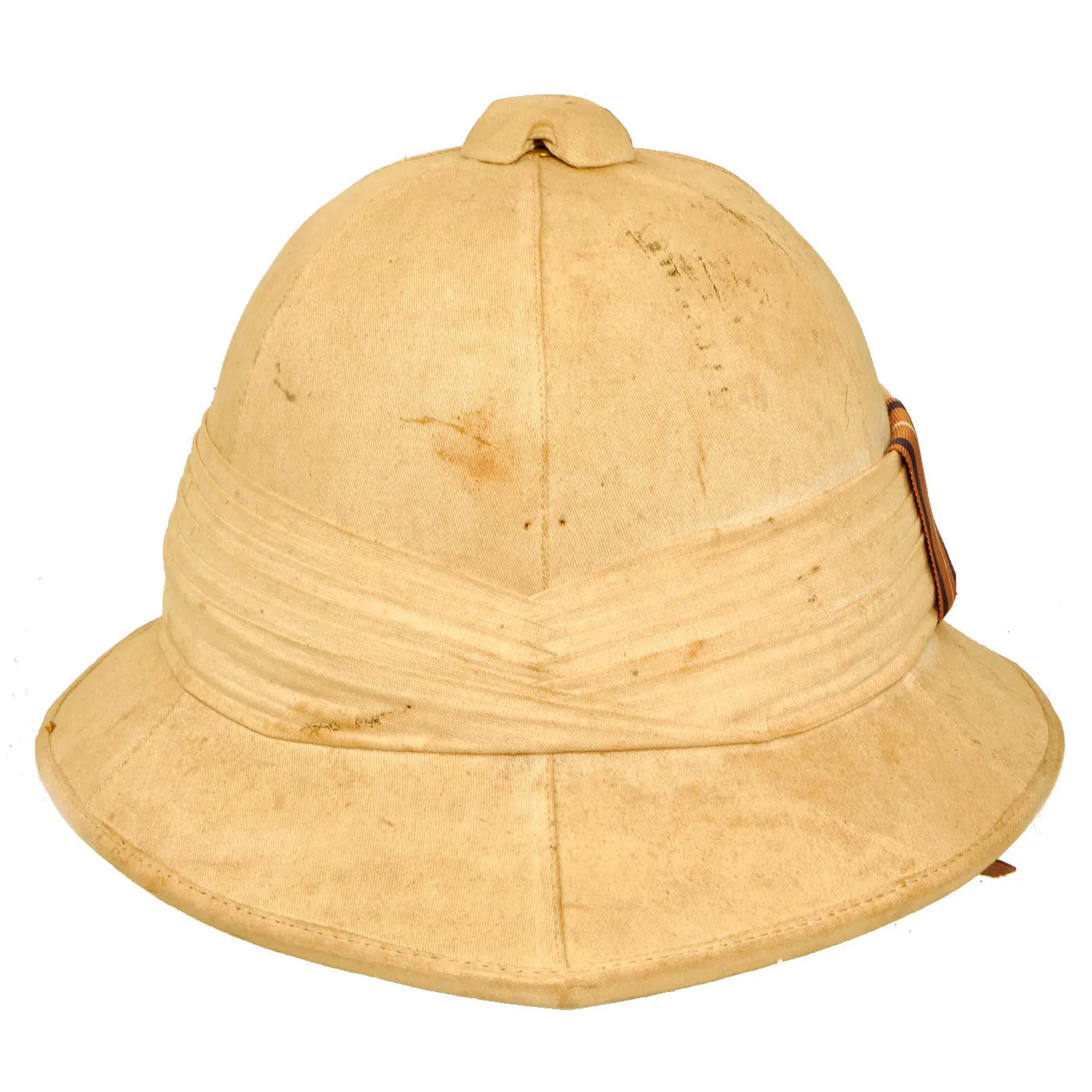 Original British WWII Wolseley Pattern Pith Sun Helmet by Moss Brothers of Covent Garden, London - Size 7 ½