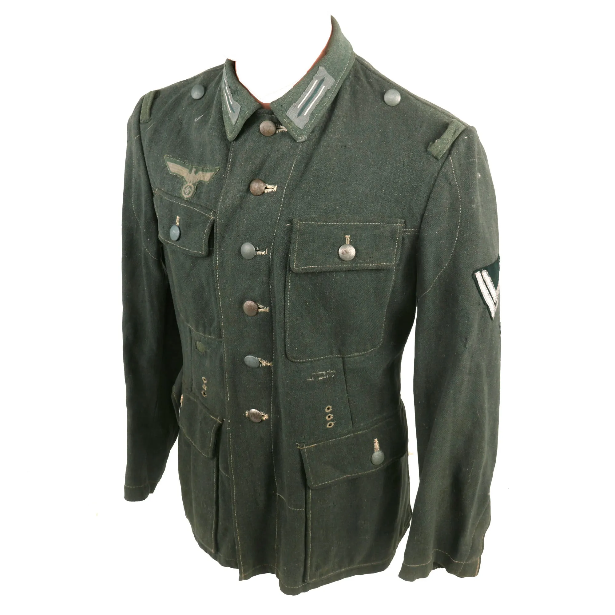 Original German WWII Heer Army Infantry Obergefreiter's M42 Battle Tunic with Early Pattern Insignia