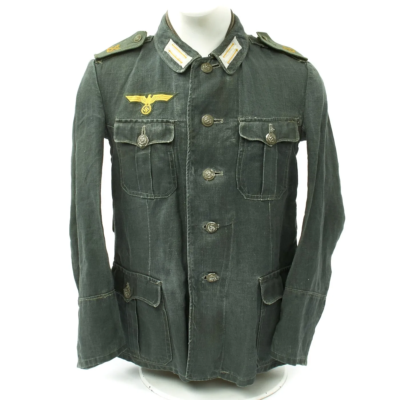 Original German WWII M42 Kriegsgmarine Coastal Artillery Herringbone Twill Boatswain Uniform