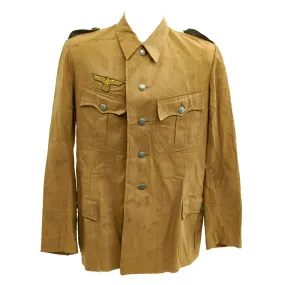 Original German WWII M42 Kriegsgmarine Coastal Artillery Khaki Herringbone Twill Artilleristmaat Uniform Jacket