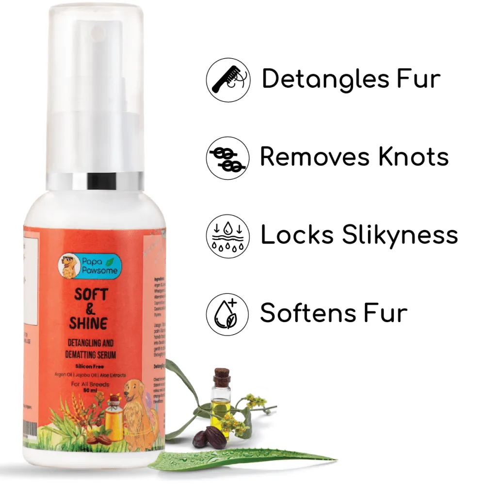 Papa Pawsome Soft & Shine Detangling Fur Serum for Dogs