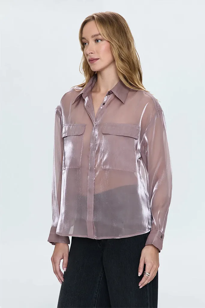 Pistola - Miranda Sheer Organza Shirt - Pink Plum