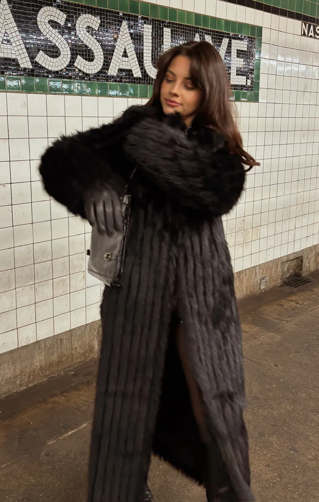 Plaza Coat ~ Black Faux Fur