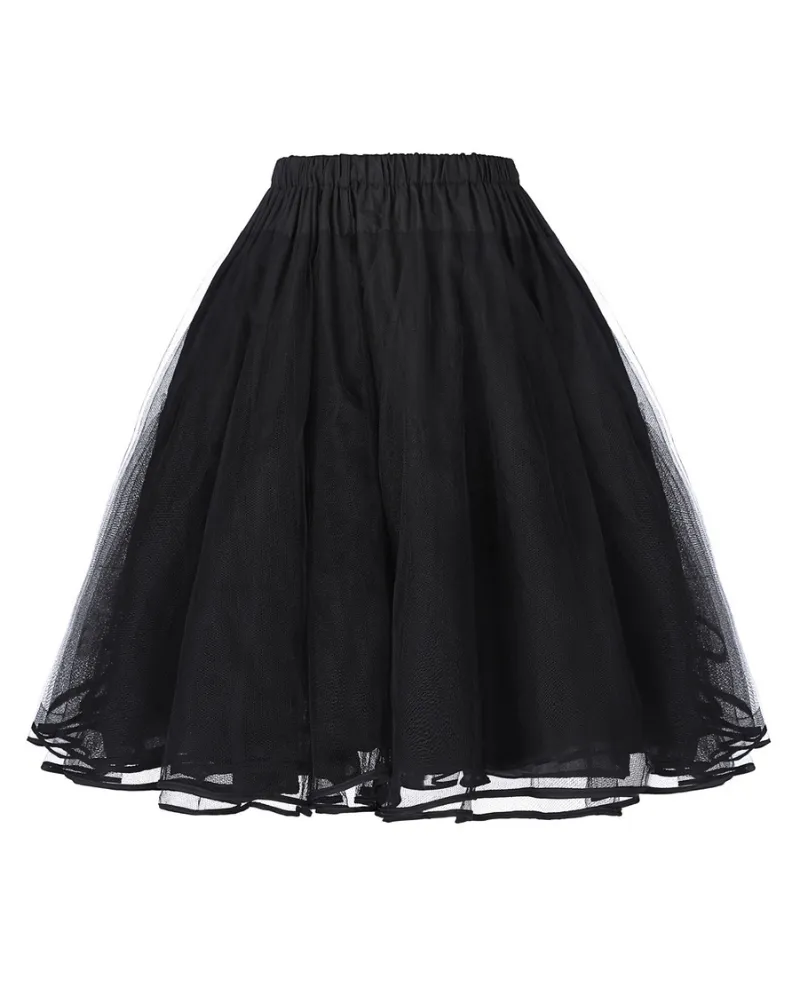 Pleated Buttons Decorated Elastic Waist High Waist Swing A-Line Skirt with Pockets