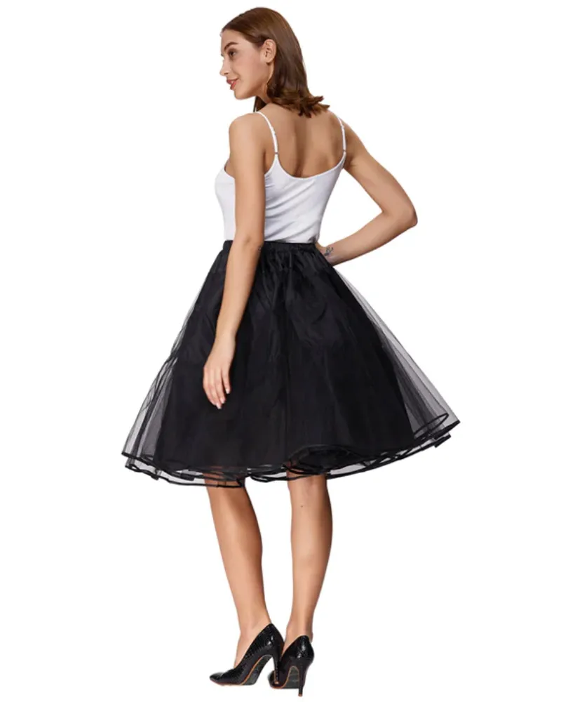 Pleated Buttons Decorated Elastic Waist High Waist Swing A-Line Skirt with Pockets