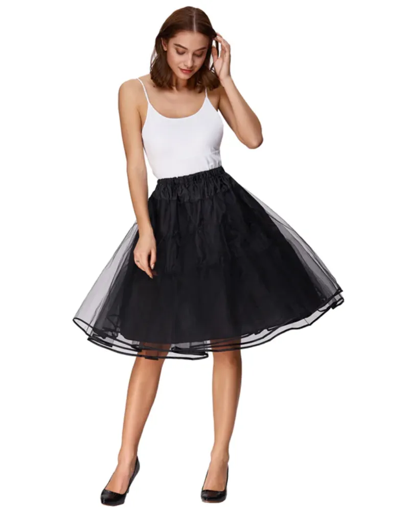 Pleated Buttons Decorated Elastic Waist High Waist Swing A-Line Skirt with Pockets