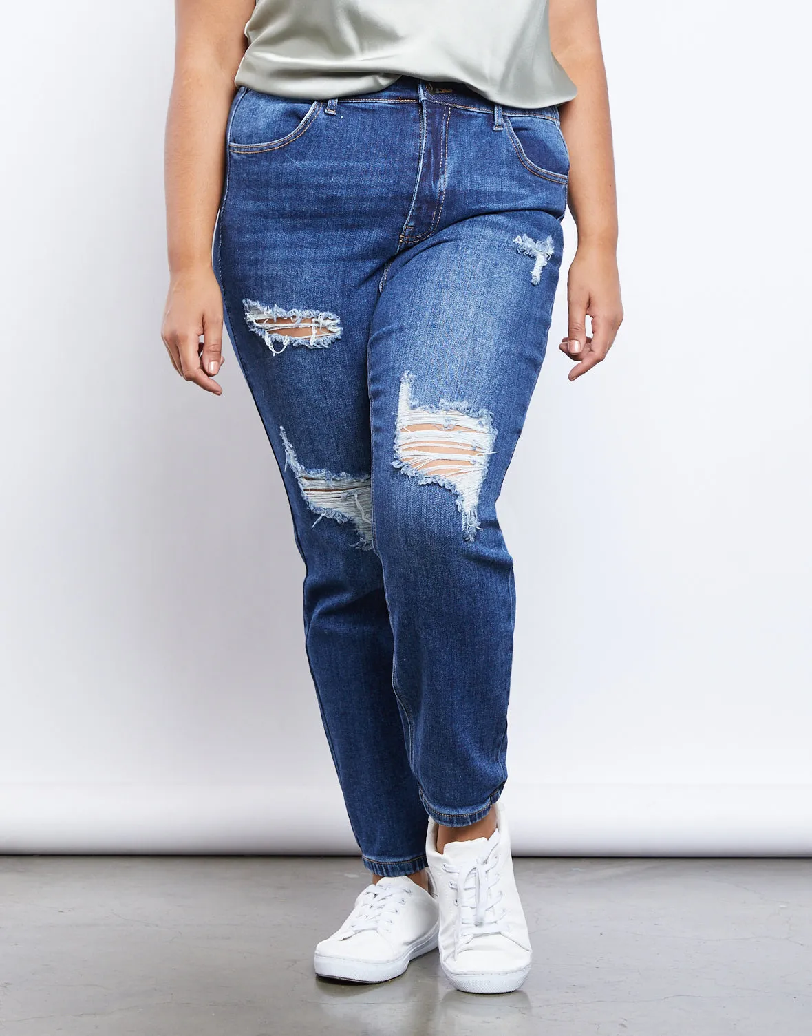 Plus Size Game Changer Distressed Jeans