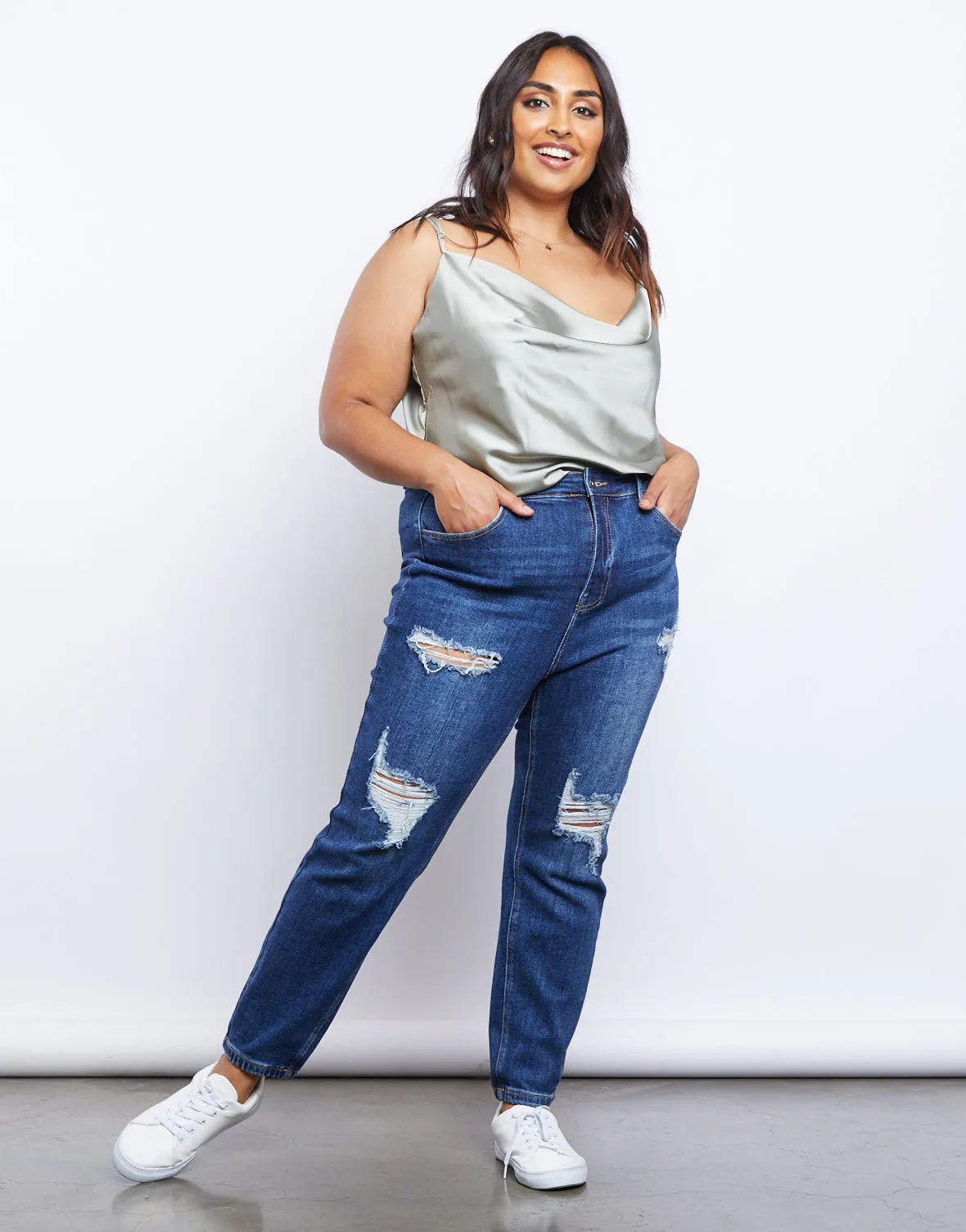 Plus Size Game Changer Distressed Jeans