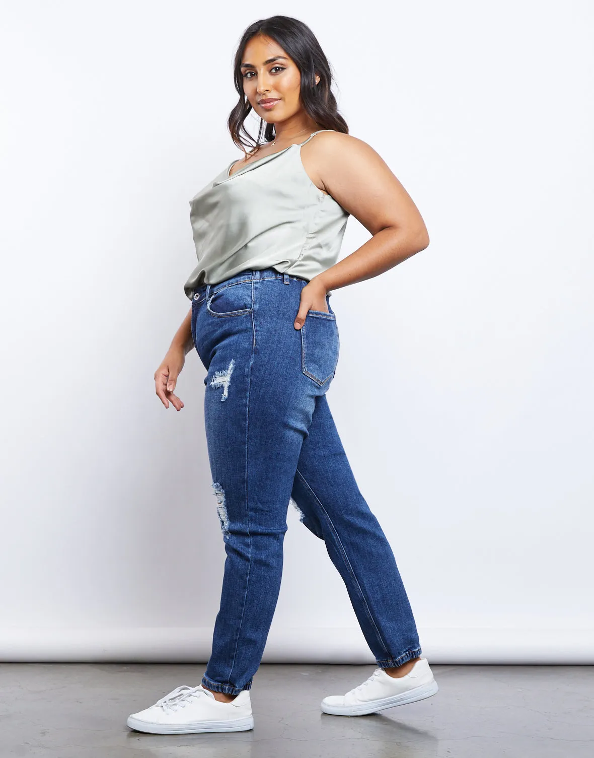 Plus Size Game Changer Distressed Jeans